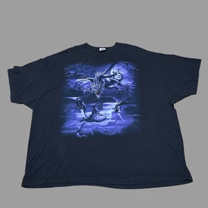 Vintage Y2K 2002 Liquid Blue Purple Dragon T-Shirt Herren 4XL AOP EUC - Bild 1 von 7
