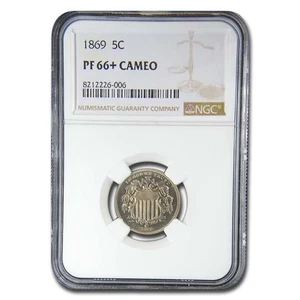 1869 Shield Nickel PF-66+ Cameo NGC - Picture 1 of 3