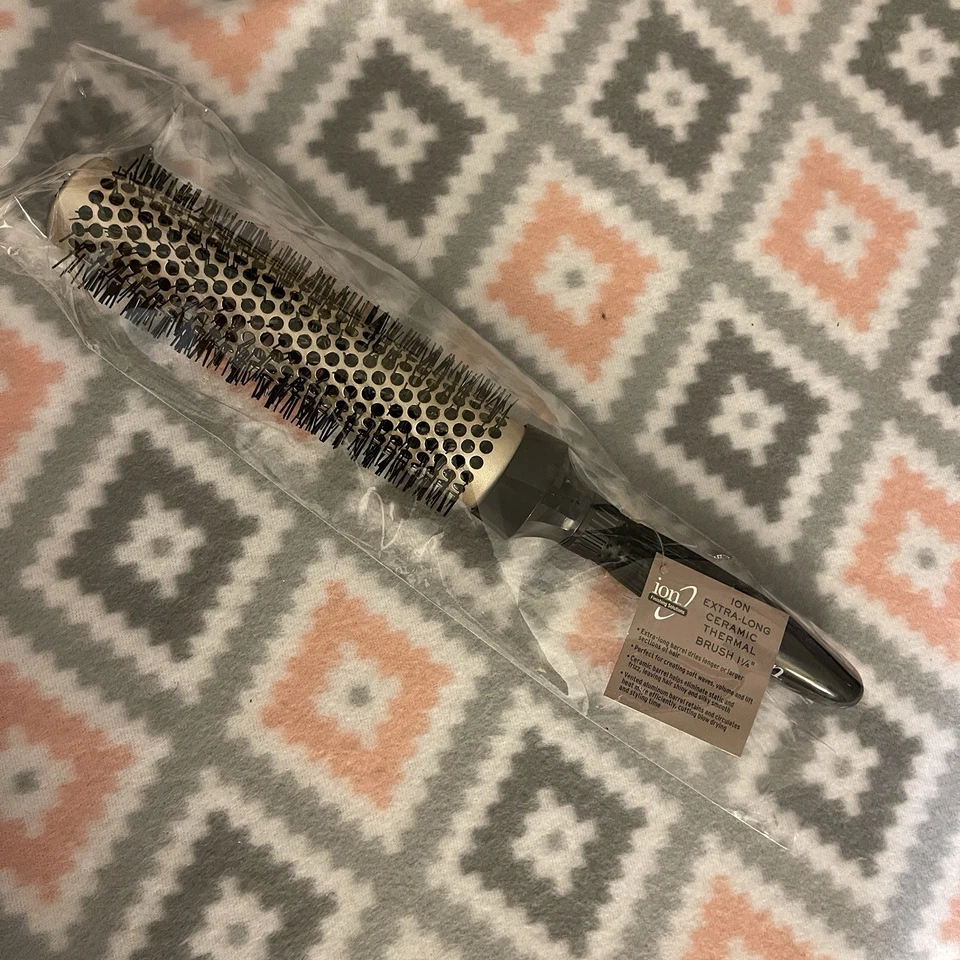 Nuevo cepillo redondo térmico de cerámica de barril extra largo de iones 1,25"/1 y 1/4" Foto 1 de 1