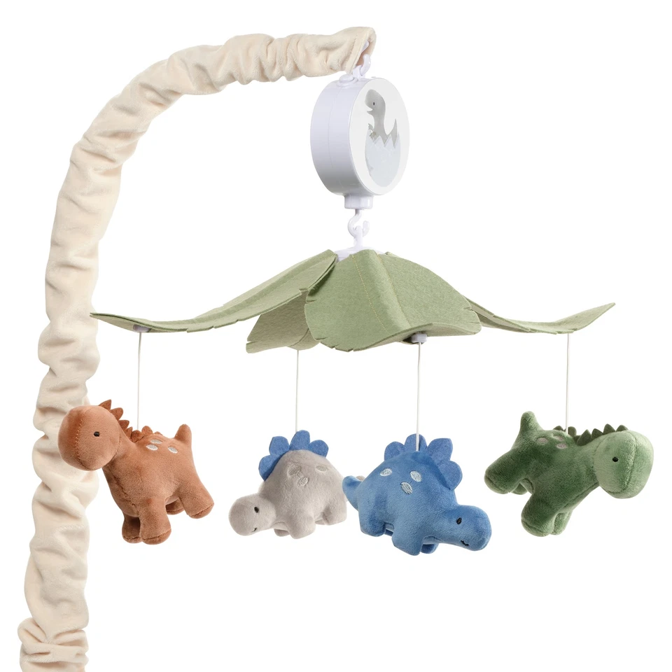 Lambs & Ivy Dino-Might Multicolor Dinosaur Musical Baby Crib Mobile Soother Toy - Image 1 of 4