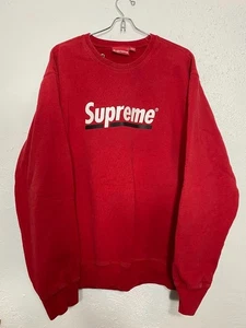 Supreme Underline Logo Heavyweight Crewneck Red Sweatshirt (SS20) Mens XL - Bild 1 von 12