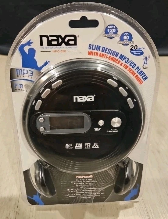 Naxa NPC330 Slim Personal CD/MP3 Player with FM Radio - New  - Image 1 of 4