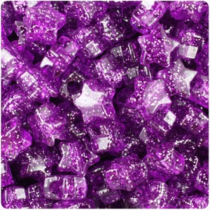 BeadTin Sparkle 13mm Star Pony Beads (250pcs) - Color choice - Picture 1 of 21