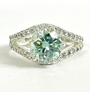 Blue Treated Diamond Ring 2Ct Great Shine & Luster VVS1 Certified Christmas Gift - Picture 1 of 4