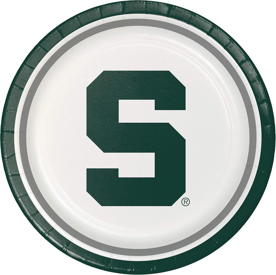Michigan State Spartans College NCAA Sports Graduation Party 9" Dinner Plates - Image 1 of 1