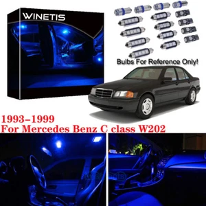10Pcs Blue Interior LED Light Kit For 1993-1999 Mercedes Benz C class W202 M - Foto 1 di 12