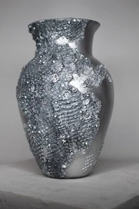 Large Art vase decoration Modern Silver Vase Glass Abstract vase Home decor - Picture 1 of 6