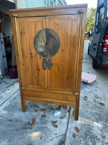 Vintage Chinese Armoire with 2 Drawers Cover