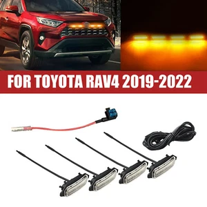 4pcs For Toyota RAV4 2022 2021 2020 2019 Front Grill Light Smoke Len Amber Light - Picture 1 of 8