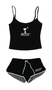 Peanuts Damen Schlafanzug Snoopy Pyjama Frottee Shorts Top kurz Gr. S, M, L, XL - Bild 1 von 3