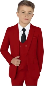 Boys Suit 3 Pieces Wedding Formal Prom Party For Slim Outfit Children's Jackets - Picture 1 of 27