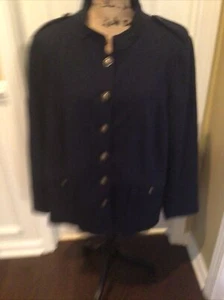NWT Talbots Gorgeous Navy Military Style Lined High Neck Blazer 20W - Picture 1 of 5