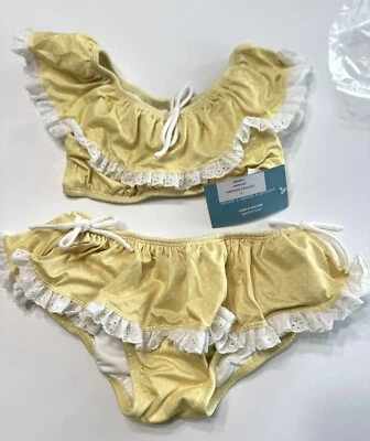 Wildling Well Dressed Wolf Yellow Polka Dot Lemonade Swim Bikini Size 8 NWT - Image 1 of 3