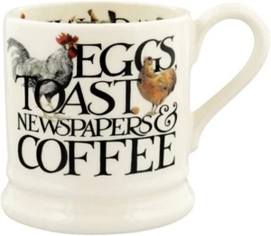 Tazza Emma Bridgewater fatta a mano nel Regno Unito 1/2 pinta - classica - uova alzate e brillanti pulcino - Foto 1 di 6