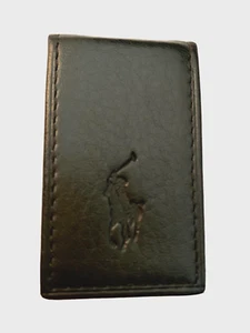 NWT Polo Ralph Lauren Pebbled Leather MONEY CLIP - Black - Magnetic (8607) - Picture 1 of 5