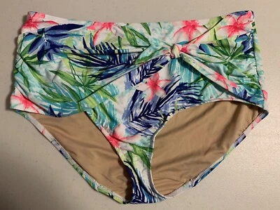 Parte inferior de bikini de natación Cacique talla 22 estampado floral talla grande traje de baño nuevo con etiquetas Foto 1 de 4