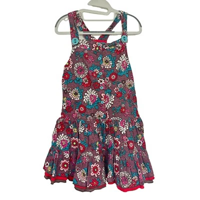 Vestido de Verano CATIMINI Niñas Talla 4/102 Giro Pana Floral Algodón Forrado Botón Foto 1 de 4