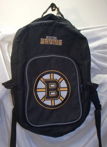 Boston Bruins Black School Embroidered Backpack Hockey NHL Team Book Bag ~ New Cover