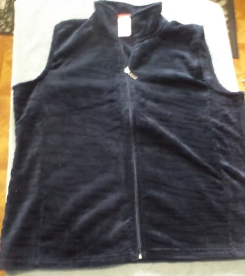 KMart i.b.diffusion Woman's Navy Blue Plush Vest With Pockets ~ XXL~ NEW - Image 1 of 4