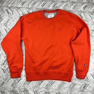 Champion Men's Sweatshirt Sz Small S Orange Crewneck Authentic Embroidered Logo - Picture 1 of 8