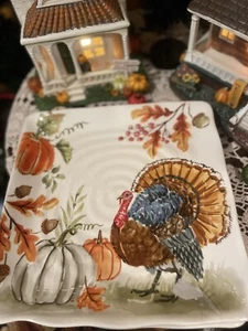 2er Set Maxcera Thanksgiving Truthahn Ernte Abendessen Teller Neu - Bild 1 von 2
