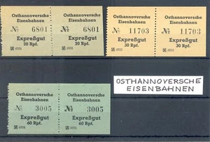 GERMANY RAILWAY 6 ST. =OSTHANNOVERSCHE EISENBAHNEN EXPRESSGUT =(*) VF-@45 - Picture 1 of 1