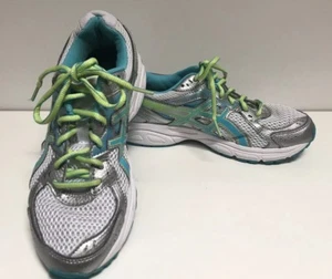 Asics Gel Contend 2 Women's White Yellow & Aqua Athletic Shoes Size 7.5 - Picture 1 of 8