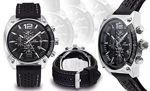 NEW NY London 9812 Mens Boost Collection Black Dial Unique Nice Large Dial Watch - Picture 1 of 1