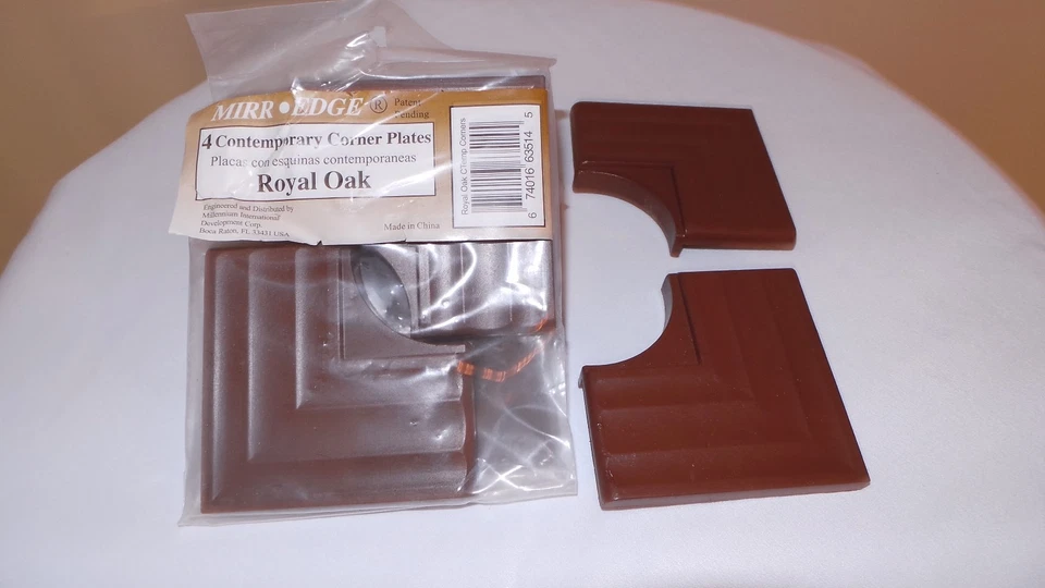 MIRR.EDGE CONTEMPORARY CORNER PLATES - ROYAL OAK  - 4 PER PKG - Image 1 of 1