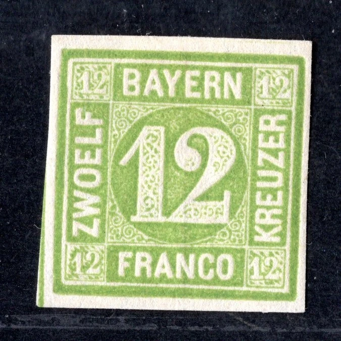 GERMANY BAVARIA 1850 SCOTT #13 MINT LIGHTLY HINGED - Image 1 of 2