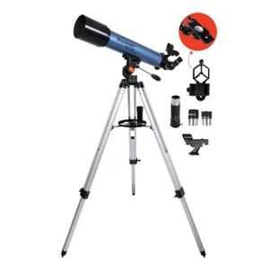 NEW Celestron 90mm Refractor Telescope w/ Tripod, Smart Adapter, 2 Eyepieces - Picture 1 of 12