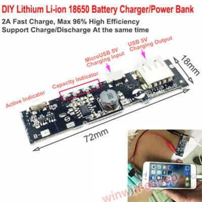 USB Fast Charger Charging Board 3.7V Lithium Li-ion 18650 Battery DIY Power Bank - Bild 1 von 4