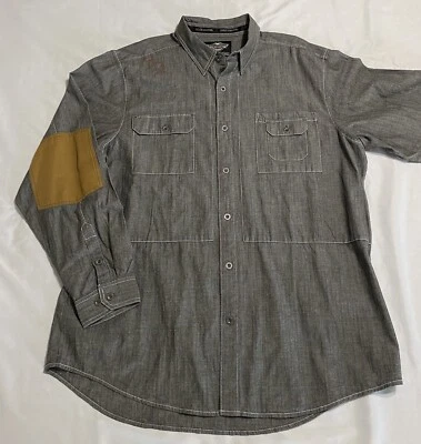 Camisa Harley Davidson Para Hombre 2XL Parches Altos en el Codo Botones de Metal Bordados Foto 1 de 4