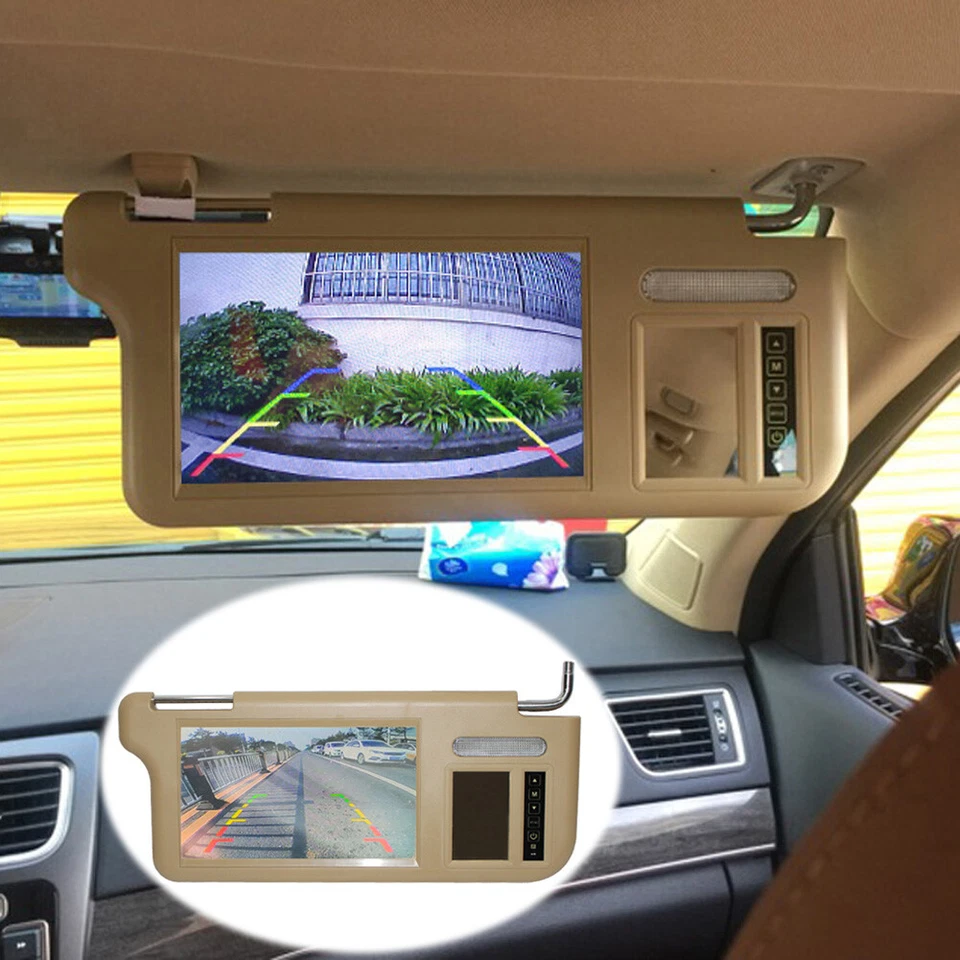 7" Car LCD Rear View Mirror Screen Monitor DVD/VCD/GPS/TV Sun Visor Left/Right - Image 1 of 4