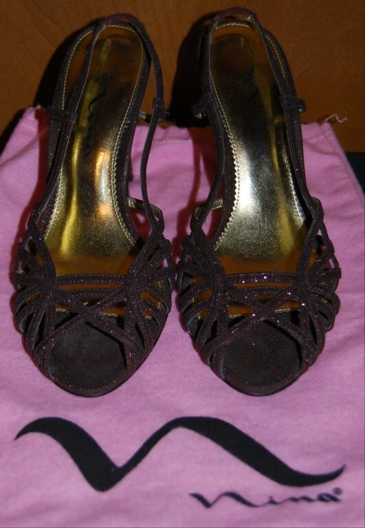 Sandalias Nina Brillantes con Tiras Y2K Tacones Cordones Zapatos Bombas con Bolsa para el Polvo Talla 7.5 Foto 1 de 1