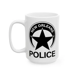 Taza de cerámica con insignia estrella del Departamento de Policía de Nueva Orleans NOPD, (11 oz, 15 oz) - Imagen 1 de 10