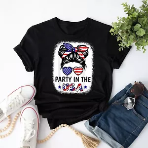 American Flag Party In USA Shirt Girl 4th of July Patriotic Men Women T-Shirt - Picture 1 of 21