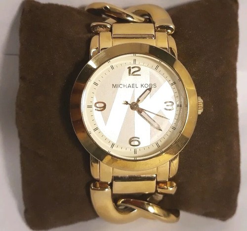 Orologio Donna Michael Kors Runway Mk3161 Cassa Oro Acciaio Torsione Catena Nuovo