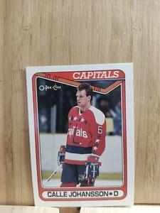 CALLE JOHANSSON 🏆1990 O-PEE-CHEE  #164 Capitals NHLPA Hockey Card🏆 FREE POST - Picture 1 of 2