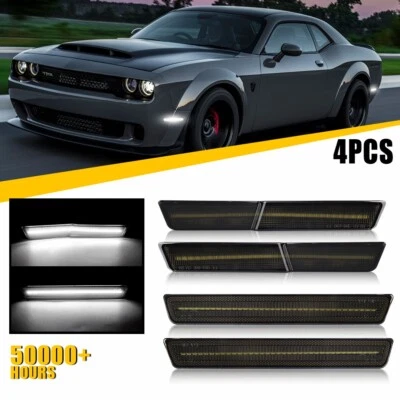 Luz de señalización lateral LED delantera trasera ahumada de carrocería ancha para Dodge Challenger SRT 18-22 Foto 1 de 4