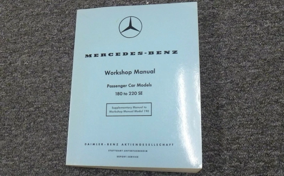 Mercedes Benz 190SL Roadster 1959-1960 convertible taller manual de reparación Foto 1 de 1