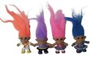 Lot of 4 Vintage Ace Novelty MINI Treasure Trolls 1.5”  with Belly Stones 1990’s