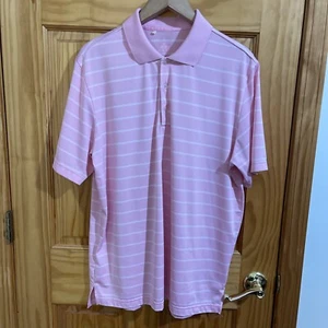 Adidas Golf Men's Pure Motion Pink White Polo Shirt Large Short Sleeve - Picture 1 of 6