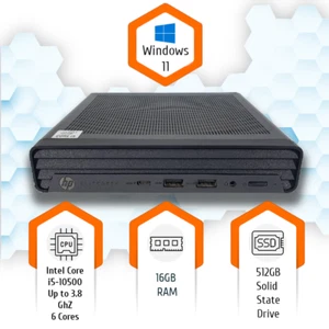 HP EliteDesk 800 G6 Mini Desktop i5 10th Gen 512GB SSD 16GB RAM Win 11 Pro - Afbeelding 1 van 4