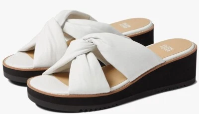 Sandalias de cuña Eileen Fisher TALLA 6 M Bene Snow Nappa Slide blancas NUEVAS Foto 1 de 4