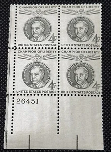 Scott #1136 - Plate Block, MNH - Ernst Reuter, Champion Of Liberty - 1959 Issue - Picture 1 of 2
