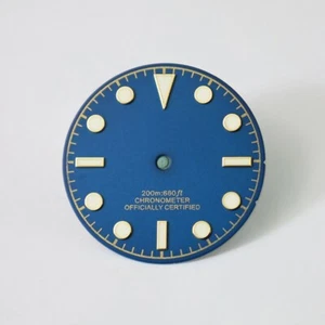 DS Retro No date Dial 28.5mm Dials Matte black gold Blue Lume NH35 NH38 Custom - Picture 1 of 6