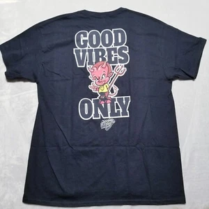 NEW EVERYDAY VANDALS GOOD VIBES ONLY DEVIL TEE T SHIRT Mens XL streetwear Black - Picture 1 of 7