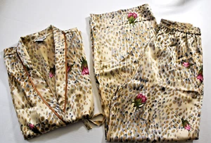 Ivy & Annabelle Intimates Floral Animal Print Satin Kimono Pyjama Set Medium - Bild 1 von 8