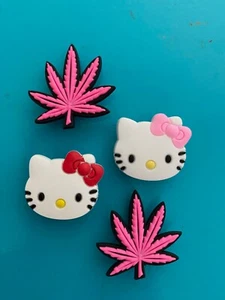 4 Dijes para Zapatos Jardín Holey Zuecos Gatito Hierba Maceta Hoja Pin Enchufe Accesorio para Cocodrilo - Imagen 1 de 5